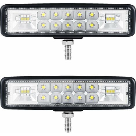 6” Phare LED Moto Phare de Travail led Tracteur 2 Rangs 9-36V 120W 12000LM 6000K Combinaison Spotlight+Floodlight Barre LED Off-road Phare Led 4x4 Pods d'éclairage LED pour Camions SUV Moto,de (1/4)