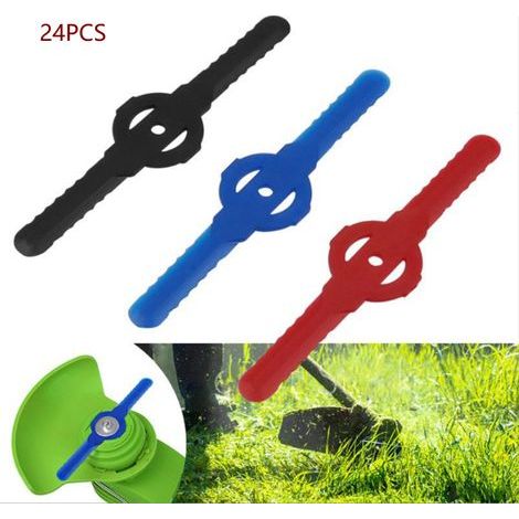Lot de 24 couteaux de débroussailleuse rouge - Coupe-bordure en plastique - Outil de jardin - Lame de rechange pour coupe-bordure sans fil (1/5)