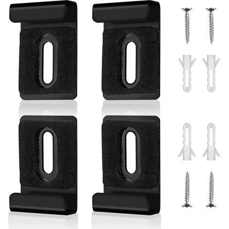 Kit de montaje para espejos de 4 piezas, soportes de pared negros para espejos, acero inoxidable, con tornillos y tacos de expansión, para baños, oficinas y gimnasios. (1/5)