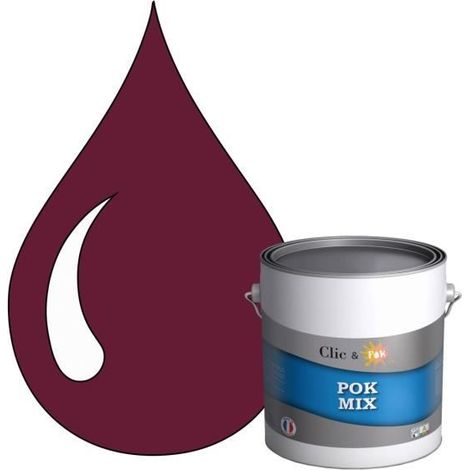 Peinture d'Accroche et Finition 2 en 1 - POK - Violet Bordeaux - Acrylique Satinée - 3L - Intérieur (1/4)