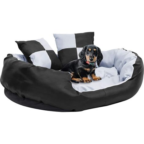 Coussin pour chien réversible lavable en tissu Oxford 420D gris noir 85 x 70 x 20 cm - PANGIVO (1/5)