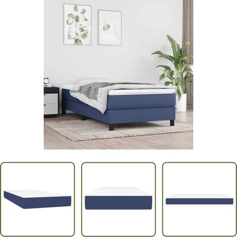 Matelas à ressorts ensachés - Matelas à ressorts ensachés pour enfants fermeté moyenne bleu 80x160 cm tissu (1/5)