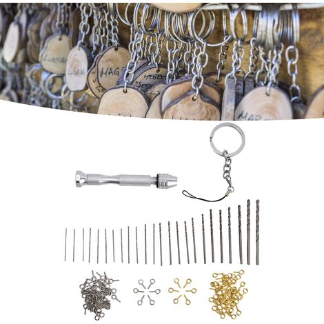 Kit de porte-clés pendentif à monter soi-même (126 pièces) avec forets torsadés à la main (1/5)
