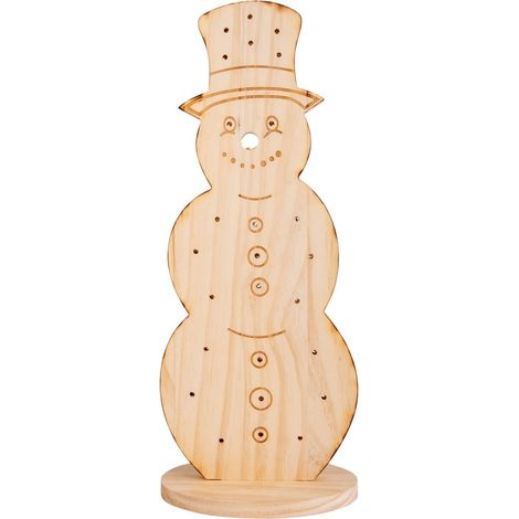 Décoration de Noël Lumineuse LED en Bois Naturel - Grand Modèle Extérieur et Intérieur - PANGIVO (1/5)