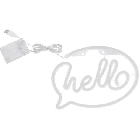 Néon, Alimenté par USB à Piles Bonjour LED Enseigne au Néon pour Noël Anniversaire Fête de Mariage Restaurant Décoration Bar Décoration 5V (1/5)