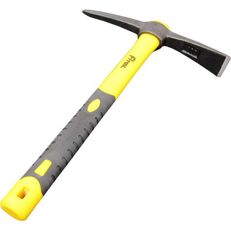 Forgé désherbage Mattock Hoe 15 Pouces, forgé par Marteau Complet, poignée en Fibre de Verre plastifiée, Mattock Pick 1.4lb (1/3)