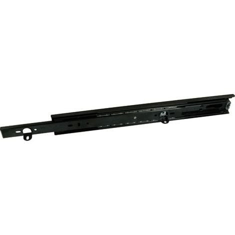 Tcasystem – Coulisse pour tiroir invisible à billes – Charge 40 kg – Sortie totale – Fixation sous tiroir – Acier zingué noir – Longueur 450 mm