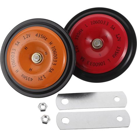 Lot de 2 klaxons de voiture, klaxons de vélo ... électrique, klaxons à disque, klaxons de VTT, klaxons à disque universels (1/5)