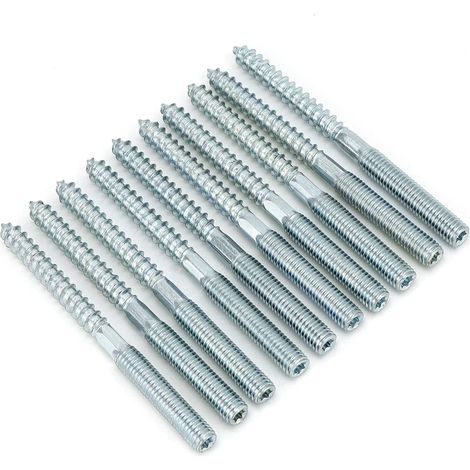 Lot de 10 Vis à Double Filetage - Métrique Ø8x100mm - Acier Zingué (1/5)