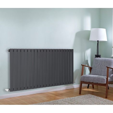 NRG Flat Panel Radiator Designer Column Bathroom Central Heating Anthracite Single 600x1428mm