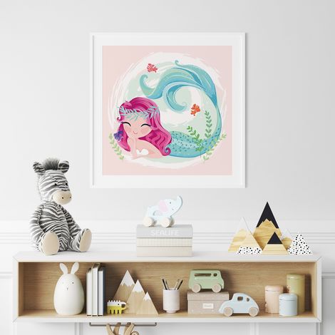 Poster / Affiche carrée Enfants - Sirène - 50x50 cm (1/3)