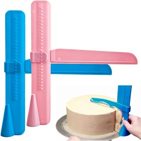 QORVA-Gateau plus lisse, réglable Spatules à gateau Grattoir à gateau Outil de lissage de fondant Gateau décorer polisseur lisse (Paquet de 2)-Fei Yu