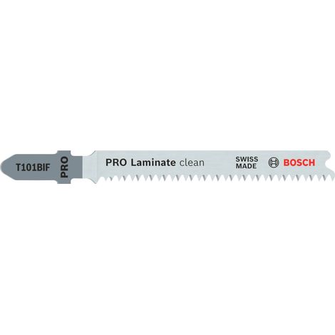 Bosch – Lame de scie sauteuse T 101 BIF 2608636431 – Spécial pour stratifié – Lot de 5 pièces – Denture pointue pour coupe nette