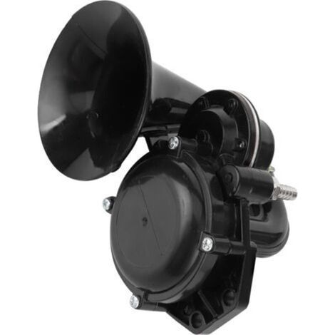 Klaxon d'escargot universel noir Fanfare 12/24V 120dB trompette d'air pour voiture camion Bus Van Train (1/5)