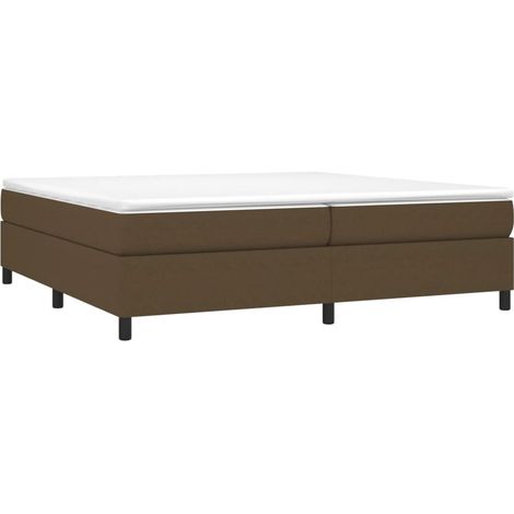 vidaXL Cadre de lit à lattes marron foncé 200x200 cm tissu