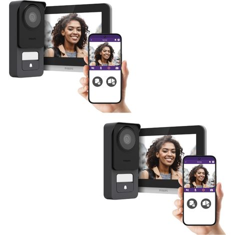 Lote de 2 videoporteros con cable conectados Philips WE Connect 3