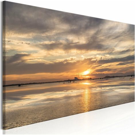 Tableau soir nuageux étroit - 135 x 45 cm (1/4)