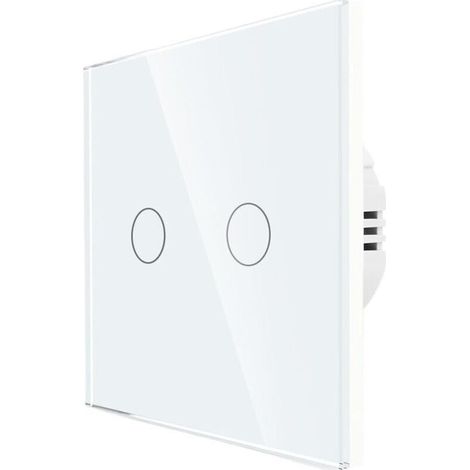 Interrupteur Tactile - 220 V - Panneau Verre Trempé - 2 Voies - Blanc (1/4)