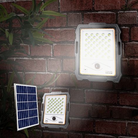 Projecteur LED 100W panneau solaire 2000 lumens caméra wi-fi Conspicio M