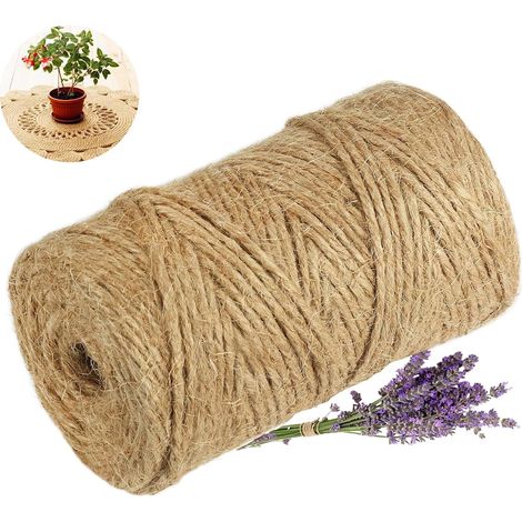 2 MM Jute Teinte,100M String,Ficelle Corde,Ficelle Alimentaire,Ficelles Agricole,Corde Jute,Cordes À Linge,Cordeau Jardin,pour L'Emballage Cadeaux,Bricolage,Jardinage,Entretien,Arts Créatifs (1/5)