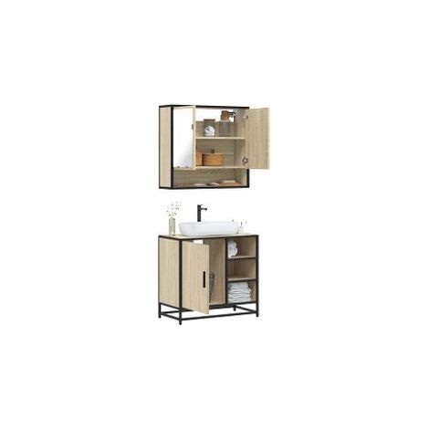 Ensemble de meubles de salle de bain 2 pcs chêne sonoma (1/5)
