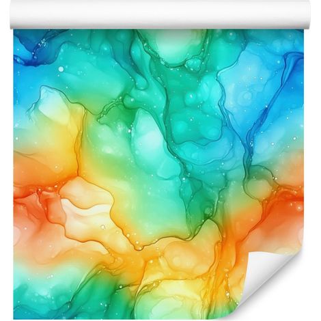 Tapete in den Farben Meerestinte, Türkis, Mint und Creme für Wohn- und Schlafzimmer, 50x1000 (1/5)