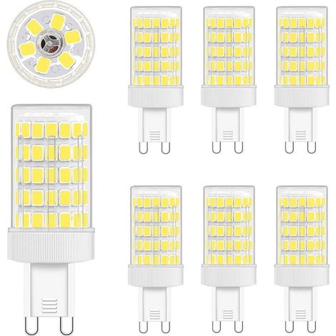 G9 LED-Glühbirne, kaltweiß, 10 W, LED G9, 6000 K, entspricht Glühlampe, 80 W Licht, 900 lm, G9 LED-Lampe, AC 220 V, hell, 360 ° breiter Abstrahlwinkel, 86 x 2835 SMD, nicht dimmbar, 6 Stück – (1/4)
