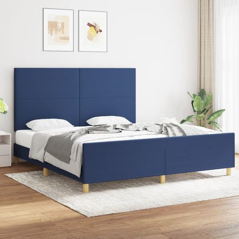 Bettgestell ohne Matratze Blau 180x200 cm Stoff (1/5)