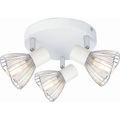 Candellux FLY 98-61980 plafoniera bianca cromo 3xE14