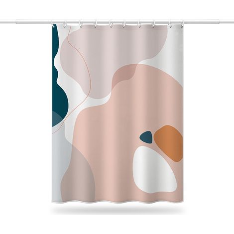 Filiyano-Rideau de douche abstrait, motif montagne, 180 x 180 cm, polyester (1/5)