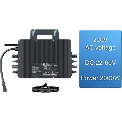 Sistema de alimentación ininterrumpida (UPS) conectado a la red eléctrica, potencia de 2000 W, control WiFi, inversor de 2000 W, CA 230 V, CC 22-50 V. (1/2)