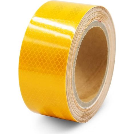 Bande réfléchissante haute visibilité, autocollante, jaune, pour voitures, camions, remorques, camping-cars, poussettes, casques, 25 m x 5 cm (1/5)