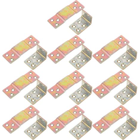 Supports Métalliques Détachables pour Longerons de Lit Kit 10 Paires Fixation Robuste en Métal Antirouille Accessoires pour Cadre de Lit en Bois Installation Facile pour (1/5)