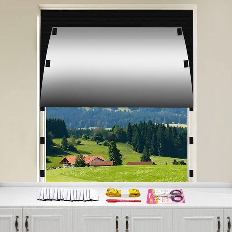 Store Occultant Fenetre - 300x145cm, Store Occultant sans Percage avec Règle, Ciseaux, Marqueurs, 20 Attaches Auto-adhésives, Rideaux Occultants pour Chambre, Crèche, Bureau (1/5)