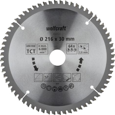 Wolfcraft Kapp- und Gehrungssägeblatt HM Serie lila 216 mm Gehrungssäge (1/3)