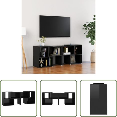 vidaXL Schrank - TV-Schrank Hochglanz-Schwarz 104x30x52cm Holzwerkstoff (1/5)