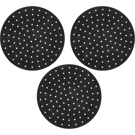 Revestimientos de silicona reutilizables para freidora de aire, freidora de aire caliente magnética, accesorios de freidora de aire de fácil limpieza, papel de pergamino de repuesto, negro, redondo, g (1/5)