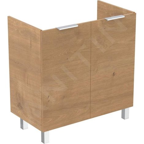 Ideal Standard Eurovit - Meuble-lavabo, 84x80x44 cm, 2 porte, charnières G/D, chêne R0262Y8 (1/3)