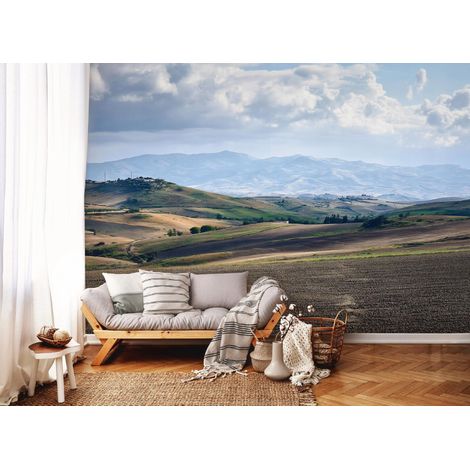 Fototapete Landschaft Feld Natur, für Wohnzimmer und Schlafzimmer, 300 x 210 cm – Komplettset inkl. Kleister & Anleitung (1/5)