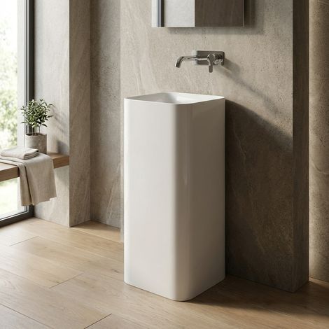 Lavabo da terra quadrato 36xH90 cm bianco – Petit  RAK Ceramics