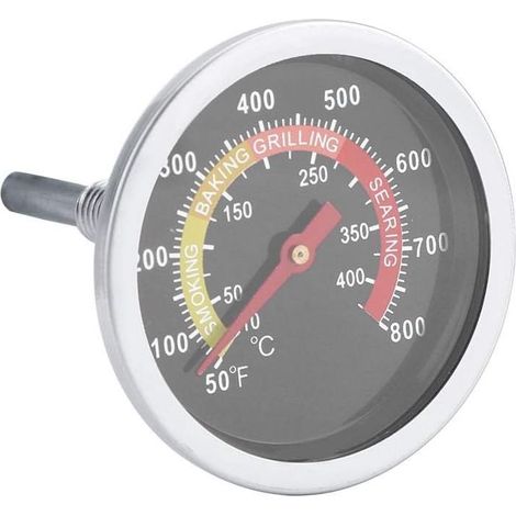50 800 ℉/10 ° C - 400 ° C thermomètre de barbecue en acier inoxydable jauge de température de gril de Barbecue extérieur pour moniteur de cuisson au barbecue