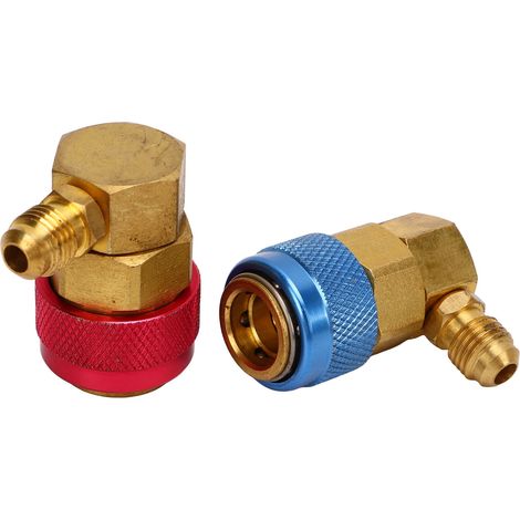 Lot de 2 connecteurs rapides CA, adaptateur convertisseur de fluorure pour système R134a de voiture (1/5)
