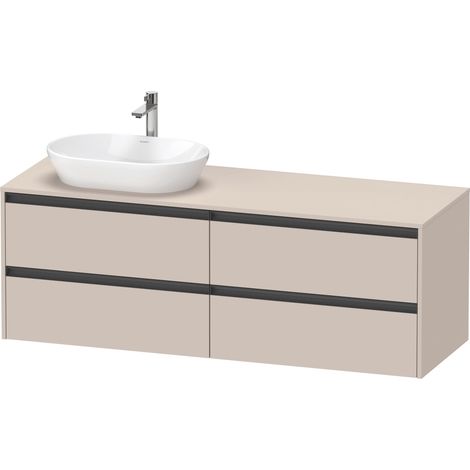 Duravit Ketho.2 plan de toilette sur console, découpe du bassin à