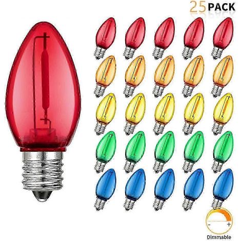 Lot de 25 guirlandes lumineuses multicolores incassables, idéales pour les fêtes - L (1/4)