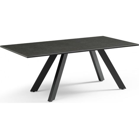 Table basse 120x60 cm céramique gris foncé pieds inclinés - UTAH 08 (1/5)