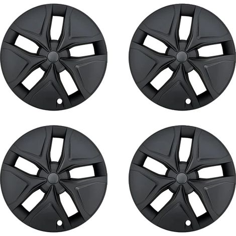 Tapacubos, material ABS duradero, fácil instalación a presión, 3601 Negro Mate, Tesla-d, Model Y Juniper-d, 19 pulgadas 2025-2026-d (1/2)