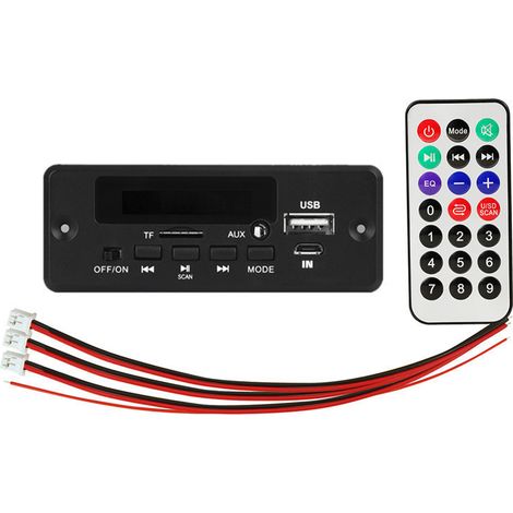 Carte de décodage MP3, module Bluetooth, affichage numérique, interrupteur marche/arrêt, amplificateur 2 x 3 W (1/5)