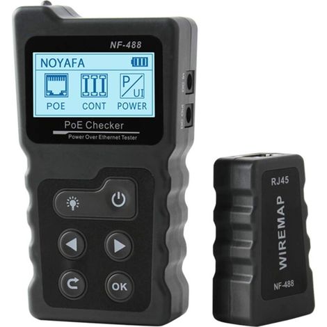 Comprobador de voltaje y corriente PoE con comprobador de cables NF-488 - Crezuo