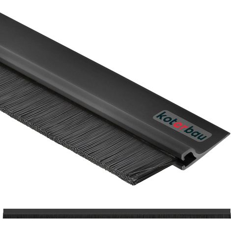 KOTARBAU® guarnizione a spazzola, paraspifferi sottoporta, 100 cm nero, autoadesiva, paraspifferi porta blindata guarnizione porta ingresso finestre spifferi porta finestra porte antispifferi (1/5)