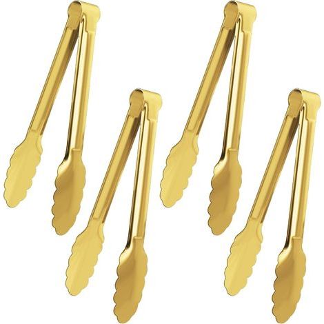 Ensemble de couverts de buffet plaqués or 4 pièces, couteau à salade, acier inoxydable, plaqué or, 23 cm. (1/5)